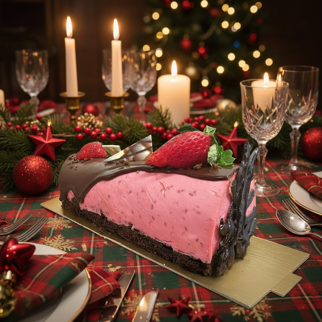 BÛCHE MOUSSE FRAMBOISES + CHOCOLAT | 8 PORTIONS