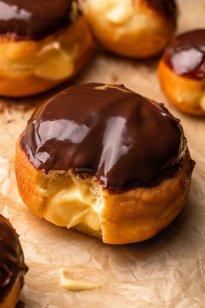 BEIGNE BOSTON | FARCE CRÈME PÂTISSIÈRE | GLAÇAGE CHOCOLAT