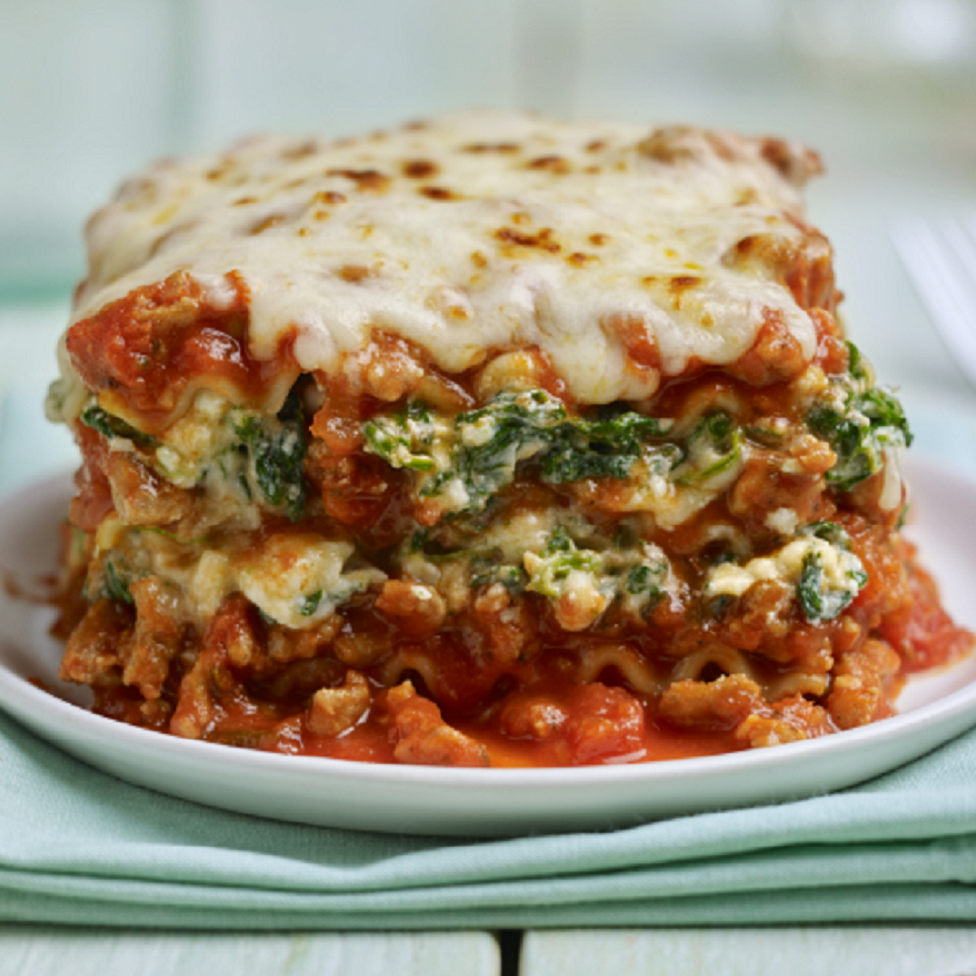 LASAGNE SAUCE À LA VIANDE + ÉPINARDS