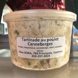 TARTINADE au POULET + CANNEBERGES